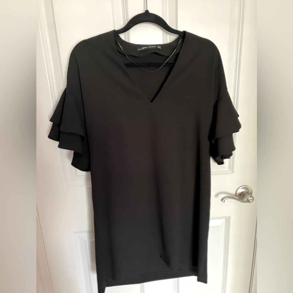 Zara flounce sleeve mini dress